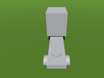Animation showing the attached rigid bodies remaining rigidly attached