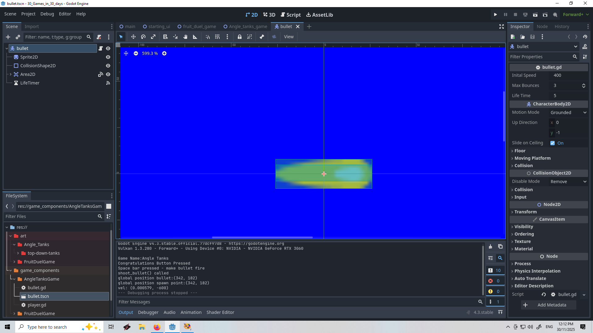 Trouble with Projectiles? - Help - Godot Forum